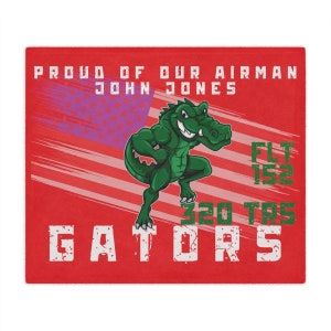 320 TRS Gators Blanket Banner, BMT graduation, Airman&#39;s Run, Gators Banner, Training Squadron gear, Air Force Banner