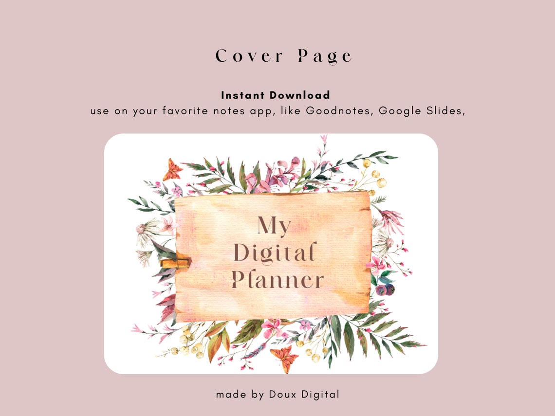 Cottagecore Digital Planner Undated 2023 2024 Mid Year Ipad Etsy