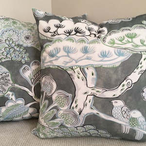 Thibaut Treehouse Grey Pillow Cover