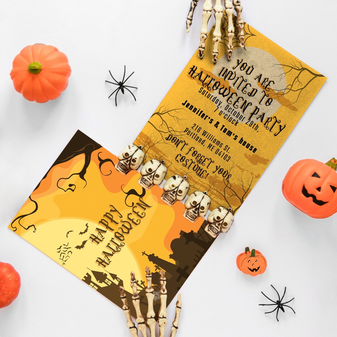 Editable Halloween Party Invitation Template Printable and Etsy