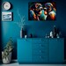 Artley Prints - Parrot in Forest Abstract Wall Canvas for Living Room, Bedroom, Wildlife Pictures Ready to Hang Prints Extra Large 101 x 76cm (40 x 30