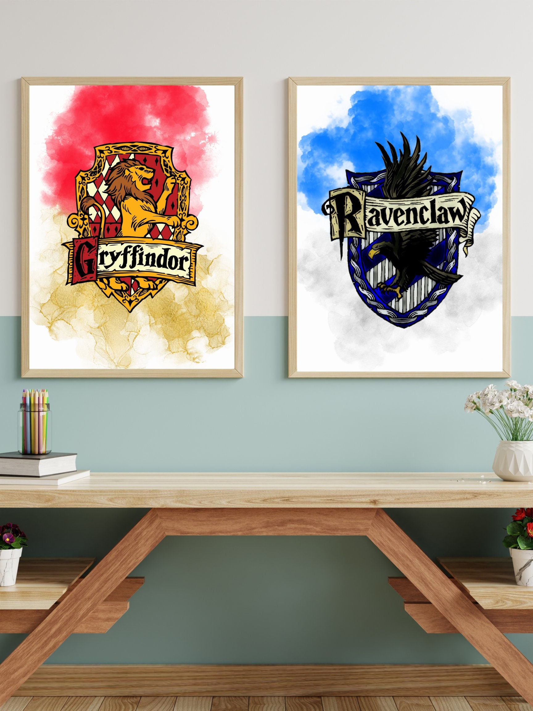 Hogwarts Houses Poster Digital Prints - Etsy