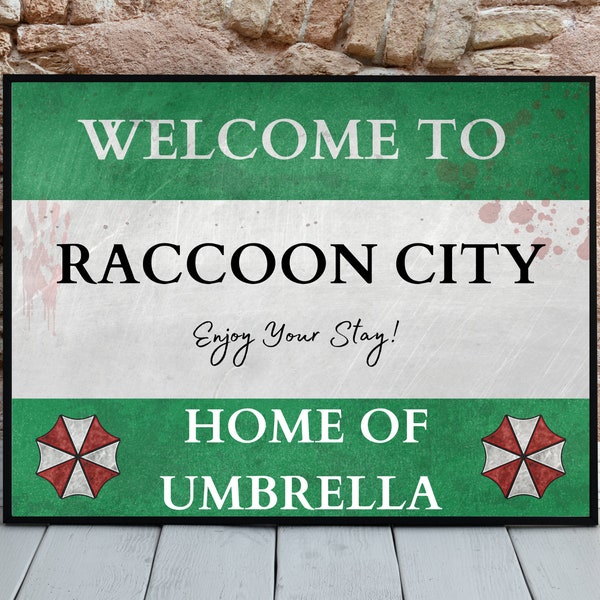 Raccoon City Welcome Sign - Digital Print - Resident Evil