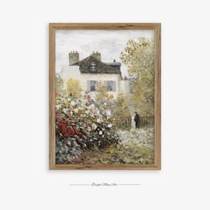 Vintage Painting  Rose Garden Vintage  Art PRINTABLE Dining Room Decor Digital Download English Cottage, P98