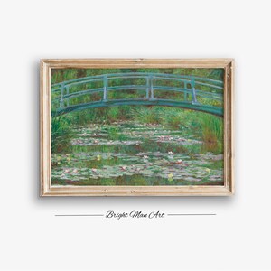 Garden Bridge Vintage Painting Vintage English Garden bridge Art PRINTABLE Dining Room Decor  Digital Download  P253