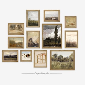 Vintage Country Gallery Wall Art Set Vintage Living Room Decor Printable Collection of 12Plus Digital DOWNLOAD | 234 GS 12-2