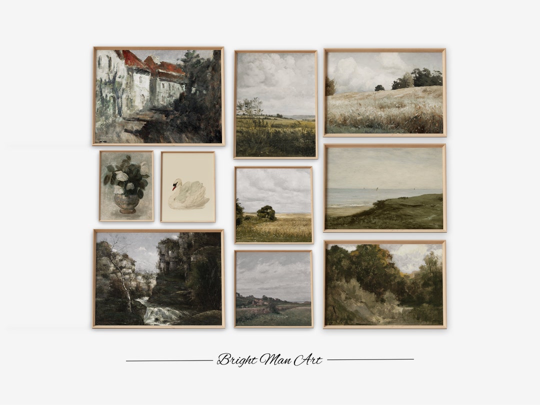 French Country Gallery Wall Art Set: Vintage Landscape Prints (digital ...