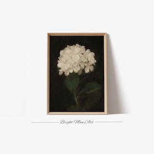 Vintage Painting | Vintage Flower Print | Dark Moody Antique Botanical Art PRINTABLE | P160