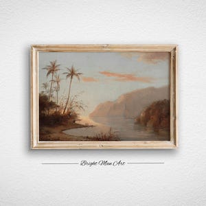 Rustic Mountain Painting Vintage Landscape Digital Print  Downloadable PRINTABLE P260
