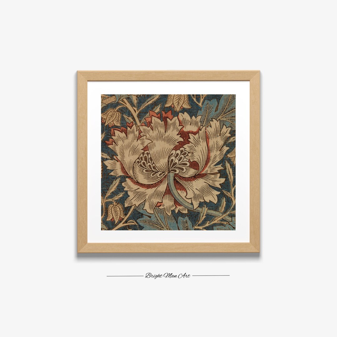 Vintage Printable Tapestry Art Print ,neutral Botanical Pattern Wall
