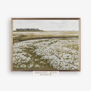 Wildflower painting Painting on canvas Vintage Meadow Painting  Vintage Landscape Print Country Field PRINTABLE Digital Download now,P148