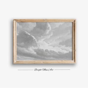 Vintage Cloudscape Oil Painting: Muted Nursery Wall Art (Digital Download)P243