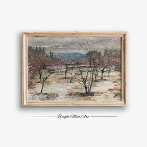 Tree painting lake Painting on canvas wall art Painting wall decor Vintage Rustic Art Printable Wall Art Home Decor P249