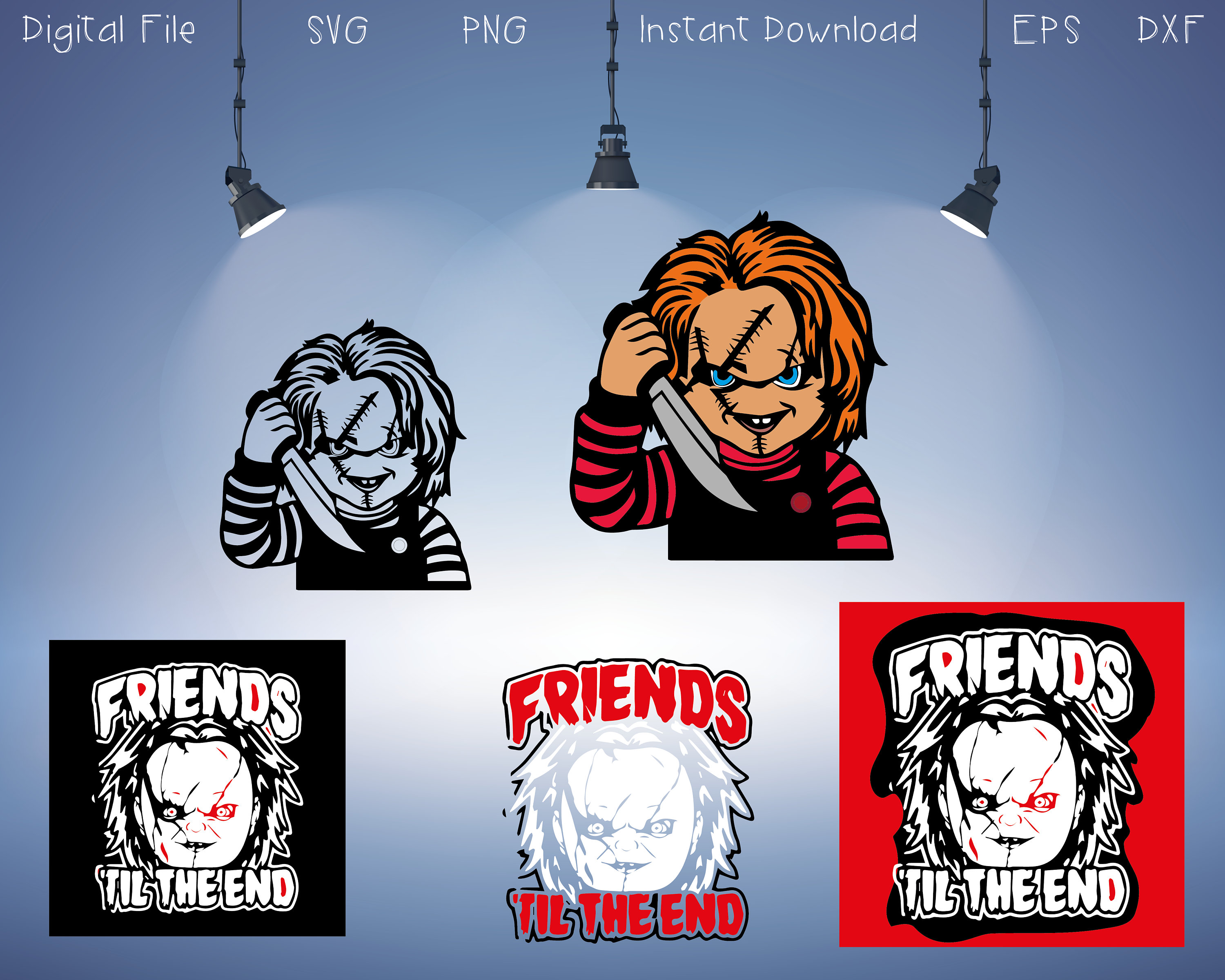 Chucky Svg, Chucky Png, Chucky Cut File, Halloween, Horror SVG PNG DXF