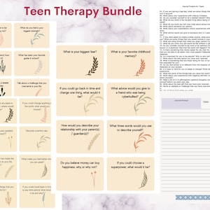 Printable Bundle of Teen Conversation Starter Cards and Journal Prompts