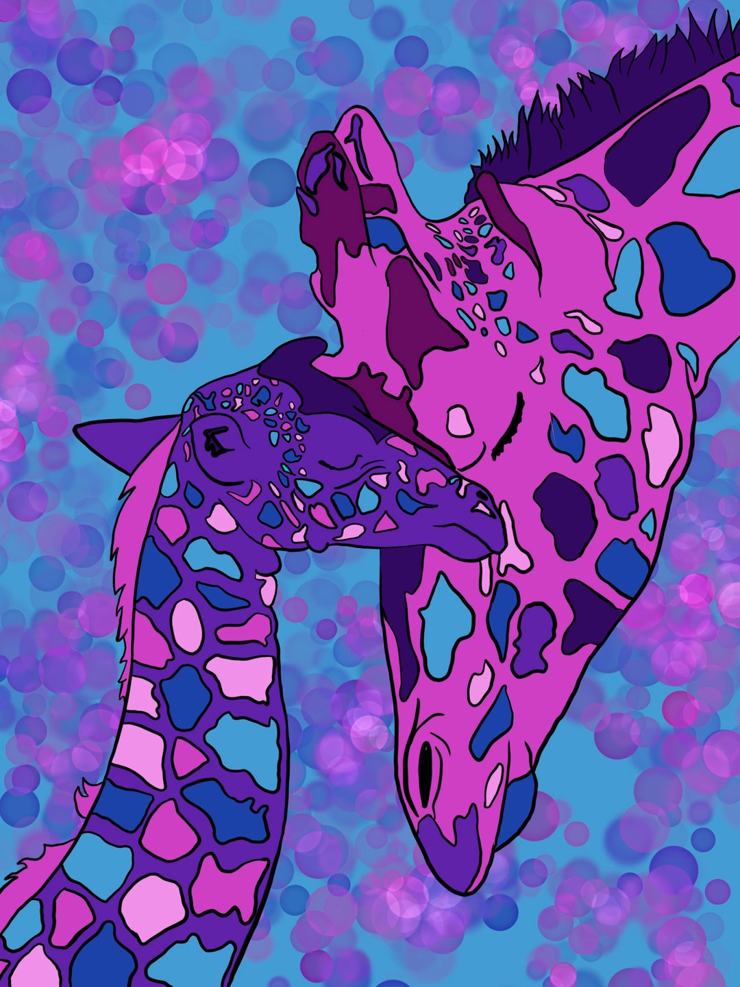 Giraffe Design Giraffe Colourful Design - Etsy