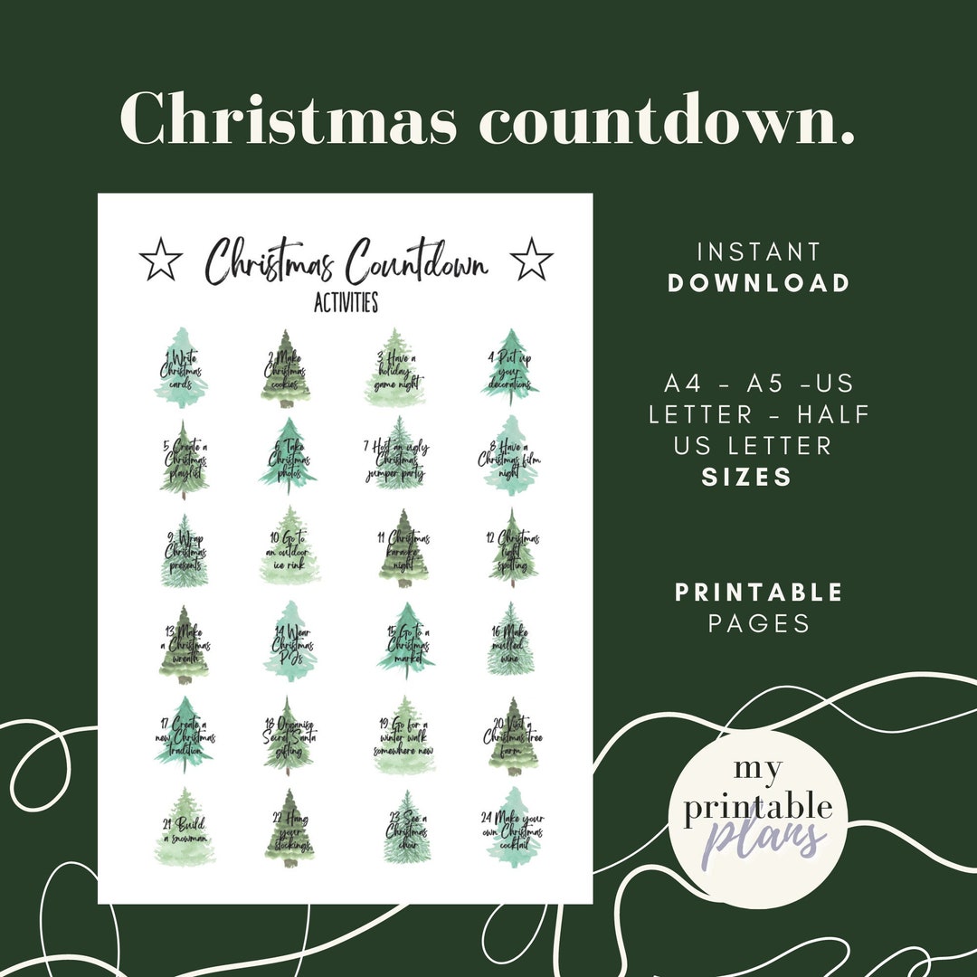 Christmas Advent Printable - Etsy