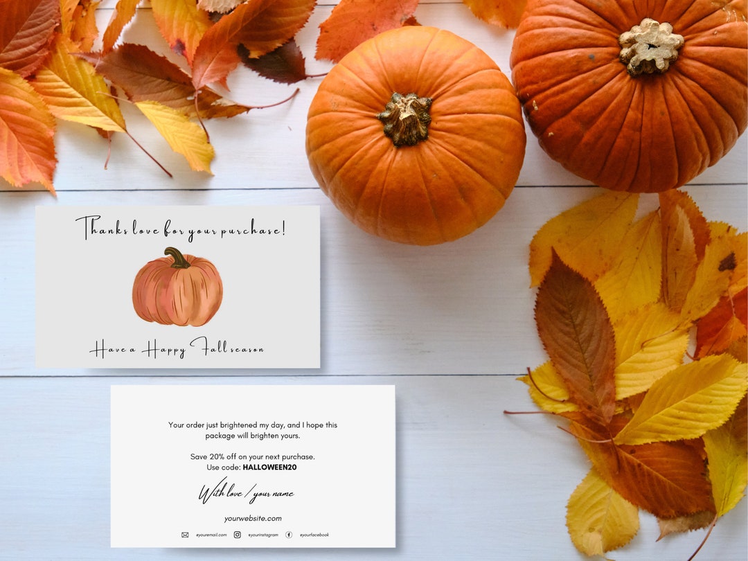 Halloween Business Thank You Card | Canva Template | Editable Halloween ...