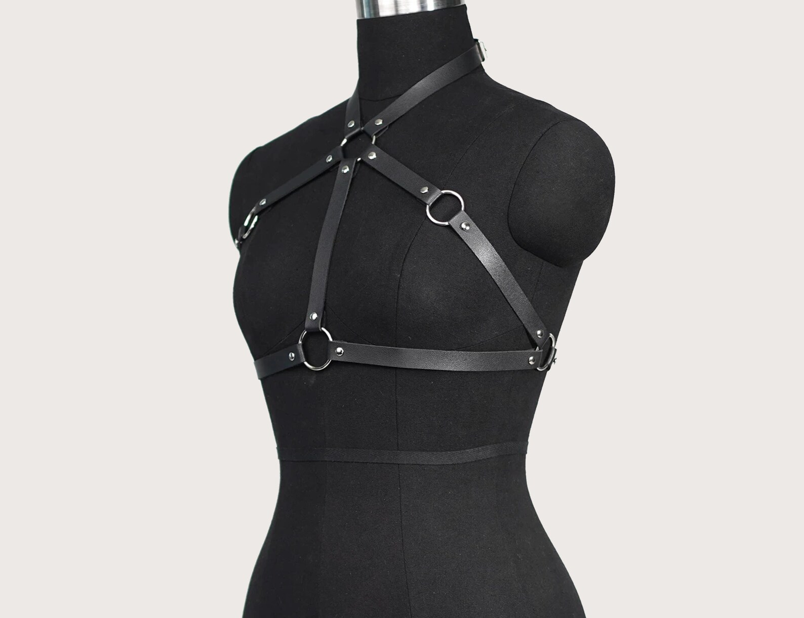 Rave Chest Harness Black Harness Top Strappy Gothic Harness Etsy