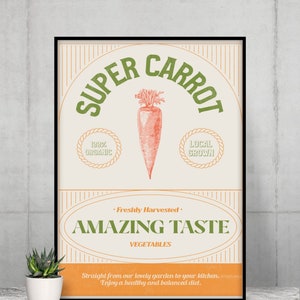 Vintage Farm Carrot Printed Art Poster,  Vintage Printed Art Poster, Vintage Farm Carrot Art, Farm Carrot Printed Poster,House Warming Gifts