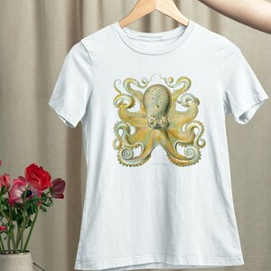 Octopus Antique Art Print T-shirt unisexe, T-shirt Octopus, T-shirt Animal marin, T-shirt Art Print, T-shirt Octopus tendance, T-shirt mode
