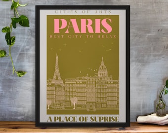 Paris Printable Art Poster, Digital Art Download, Paris Poster, Paris Wall Art, Paris Wall Decor, Paris Print, Paris France