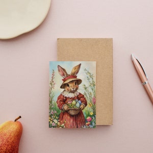 Easter Postcards, 6 Printable Cards Digital Download, Beatrix Potter Style Postcards Sheets, Easter Bunny Greeting Cards Set zdjęcie 8