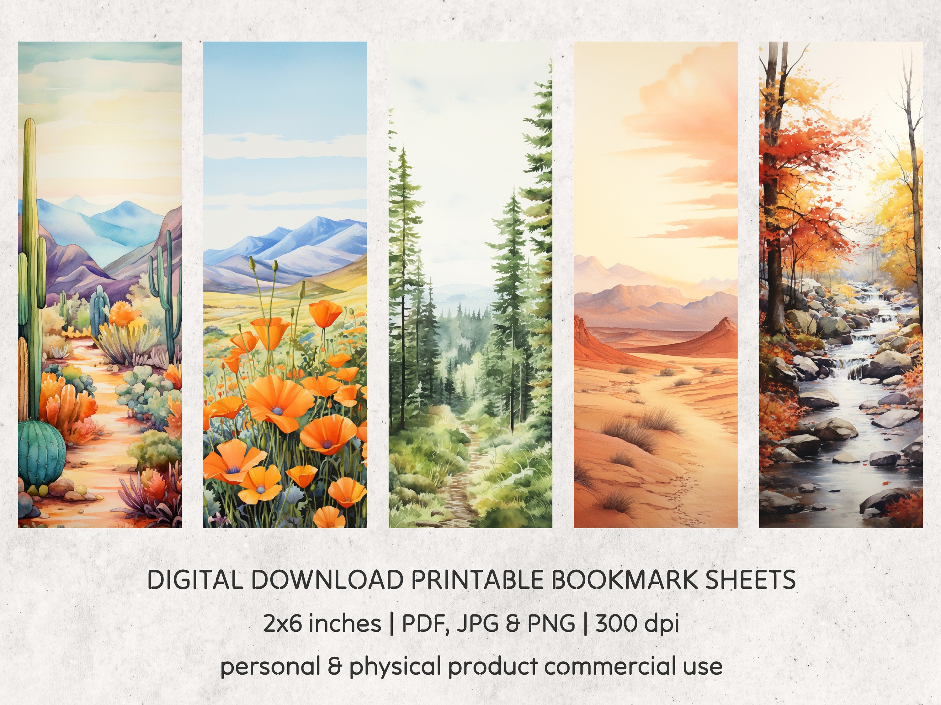 American Landscapes Bookmarks 20 Printable Bookmarks Digital Download ...
