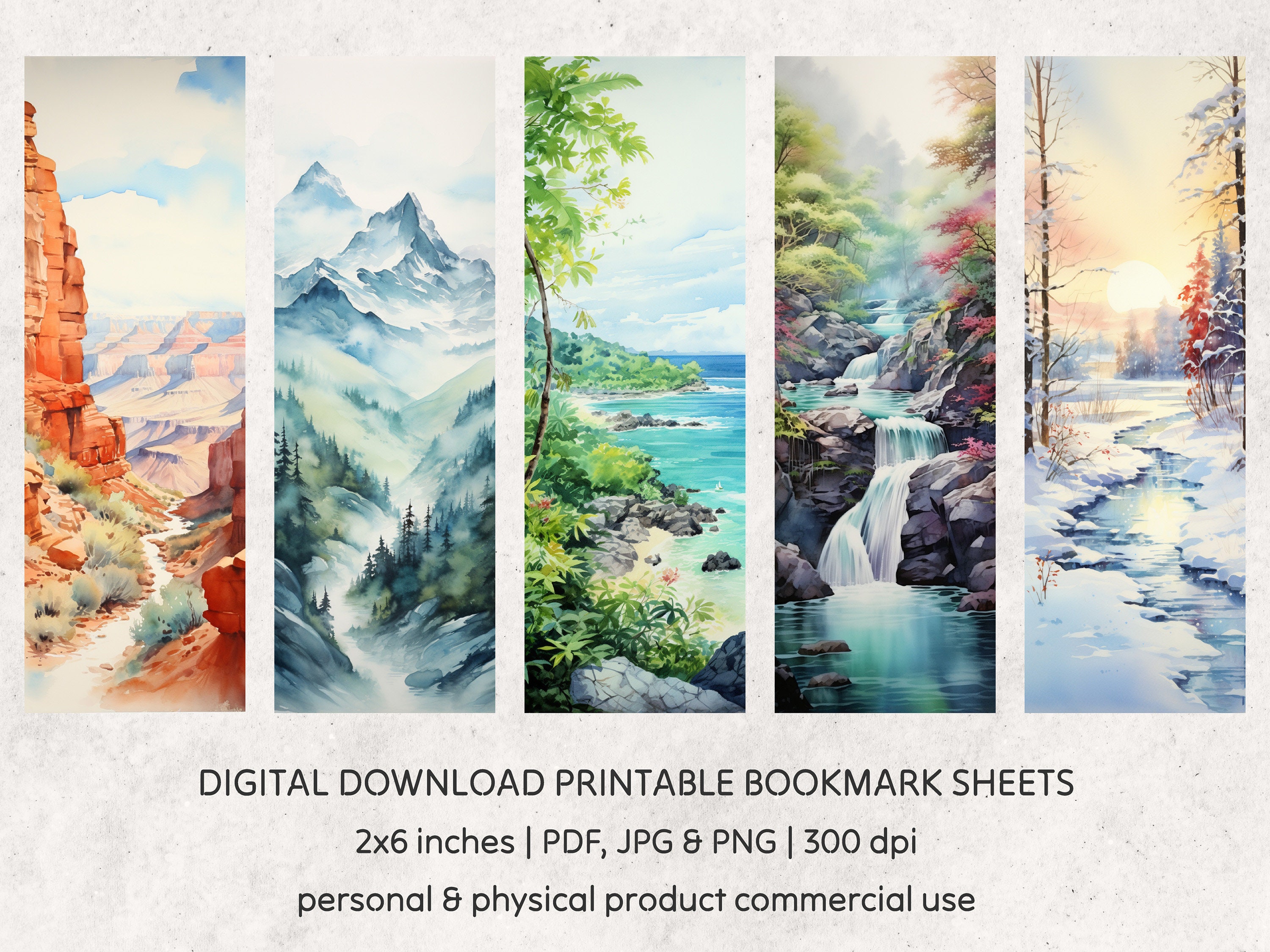 American Landscapes Bookmarks 20 Printable Bookmarks Digital Download ...