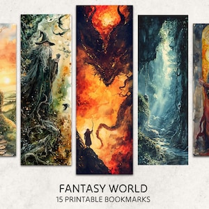 Puede incluir: Conjunto de cinco marcapáginas de temática fantástica con ilustraciones de acuarela. Los marcapáginas representan una madriguera de hobbit, un mago, un dragón, un bosque y un caballero. Los marcapáginas están impresos en papel de alta calidad y son perfectos para cualquier amante de la fantasía.