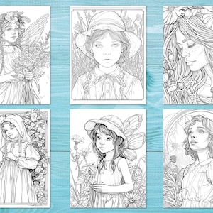 Fairy Girls Coloring Book, 35 Printable Magic Pages for Kids and Adults ...