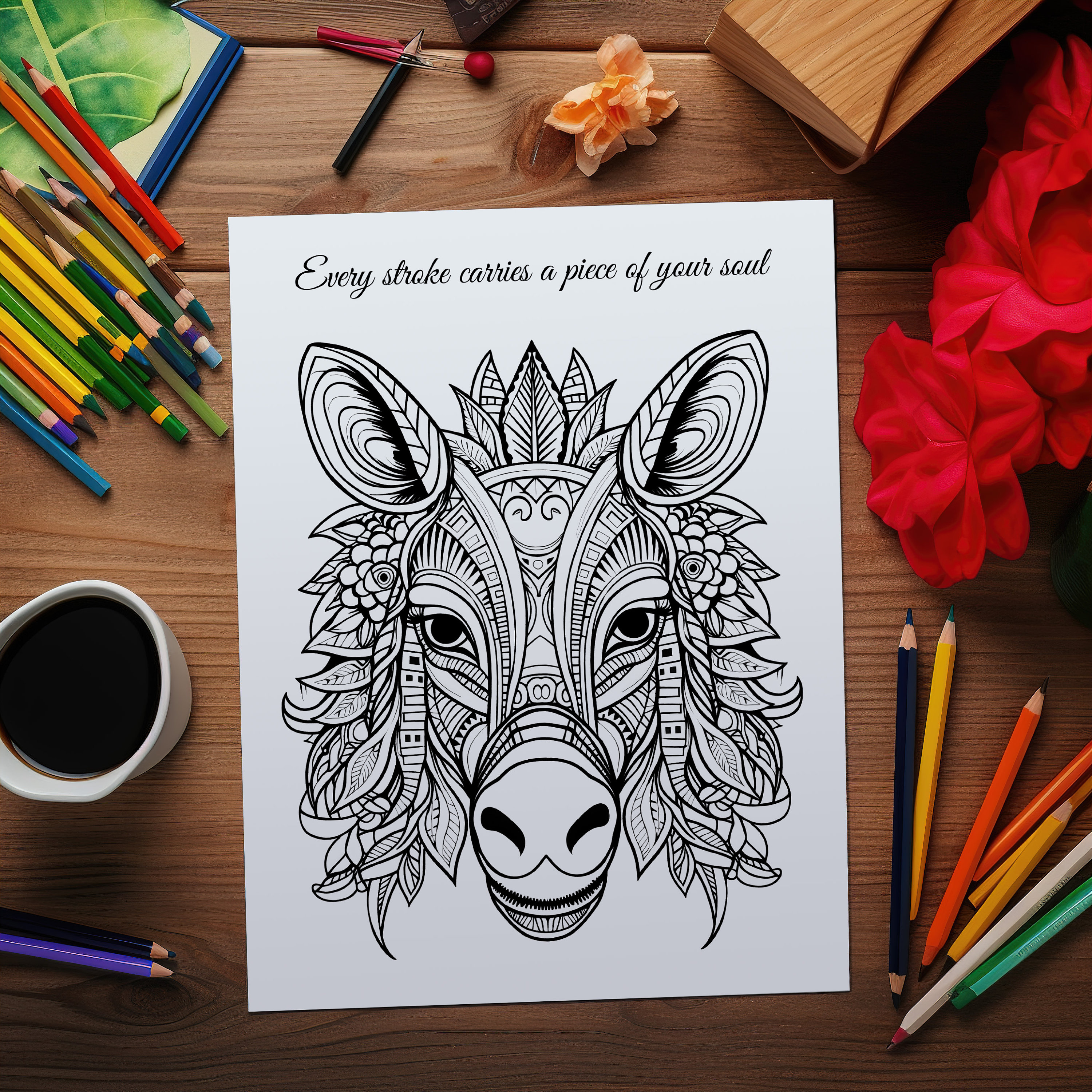 Animal Mandala Coloring Book, 30 Inspiring Printable Pages for Adults ...