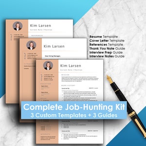 Created by an HR Director, Resume Template, Blank Resume, Cover Letter Template, Reference Template, CV Template, Resume - Tan Bar