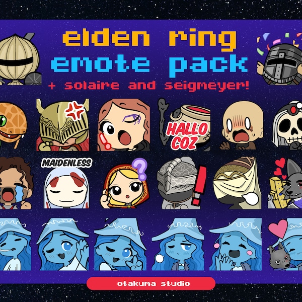 Elden Ring Emote Pack - Twitch, Discord Art Bundle