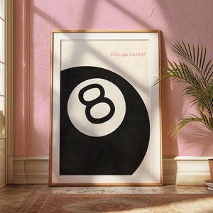 8 Ball Print Wall Art Prints Trendy Apartment Decor Aesthetic Wall Art Posters Digital Prints Modern Art Prints Girly Room Decor Living Room