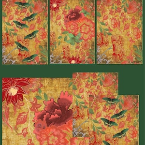 Chinoiserie Decoupage Paper - 3 Sheets  (Made by Marley) - 1.00 Shipping Available