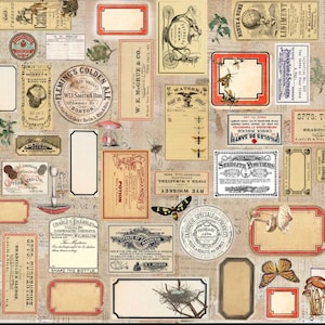 A New 2023 Label Masterboard  - Roycycled Decoupage Papers ROY 160 - Dollar Shipping 30x20 inches Tissue vintage ad winery apothecary oval