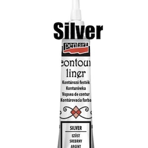 Silver | 3d  Contour Liner  | Water-based   | Silver | paint  | Pentart | 20 ml