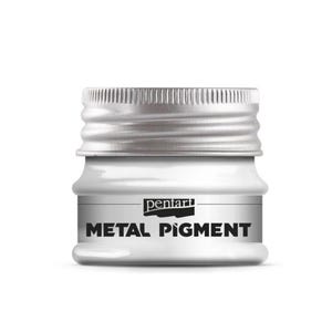 May include: A silver metal pigment jar with a white label that reads "Pentart Metal Pigment".