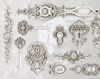 Lock and Key - 6x10 Decor Mould  - 1.00 shipping available