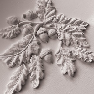New Summer ! 2024 Oak Leaves & Acorns - 6x10 inches Decor IOD  Mould Iron Orchid Design  - 1.00 shipping available -  Resin Air Dry Clay