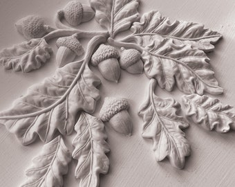New Summer ! 2024 Oak Leaves & Acorns - 6x10 inches Decor IOD  Mould Iron Orchid Design  - 1.00 shipping available -  Resin Air Dry Clay