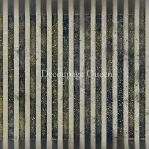 Festive Stripes - A4 size Decoupage Rice Paper-   Dainty and the Queen  Decoupage Paper 510 Vintage rustic stripes black grey white