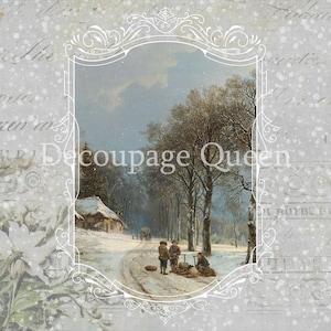 Decoupage Rice Paper ∙Dainty and the Queen Long Road Home I 669 |  Decoupage Queen  NEW Christmas 2024 | House