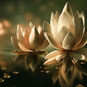 Water Lilly Decoupage Paper Mint by Michelle - 1.00 Shipping Available