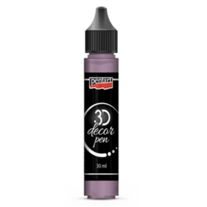 May include: A 3D decor pen with a purple paint in a 30 ml bottle. The pen is labeled "3D decor pen" and has a black and silver design.