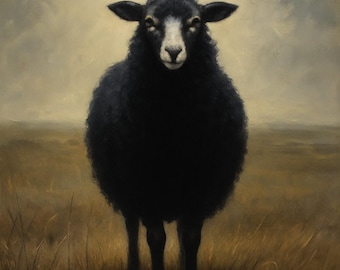Black Sheep in Field Decoupage Paper   (Mint by Michelle) - 1.00 Shipping Available *A1 or A3 size