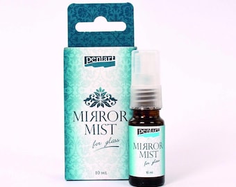 Mirror Mist for Glass  | Pentart | 10 ml | Solvent Base turns glass into a mirror effect | works with decoupage