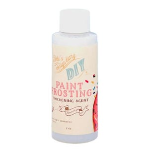 May include: A white bottle of DIY Paint Frosting thickening agent. The label features the text "Debi's design diary" and "DIY PAINT FROSTING THICKENING AGENT". The bottle contains 2 oz of product.