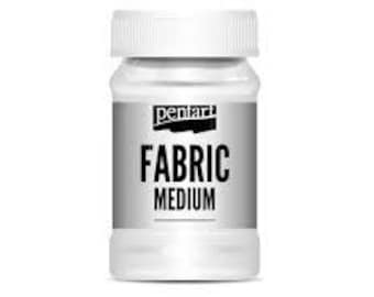 May include: A white plastic bottle with a white lid labeled "Penari Fabric Medium".